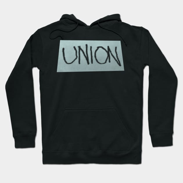 union - blue-grey Hoodie by BrownWoodRobot